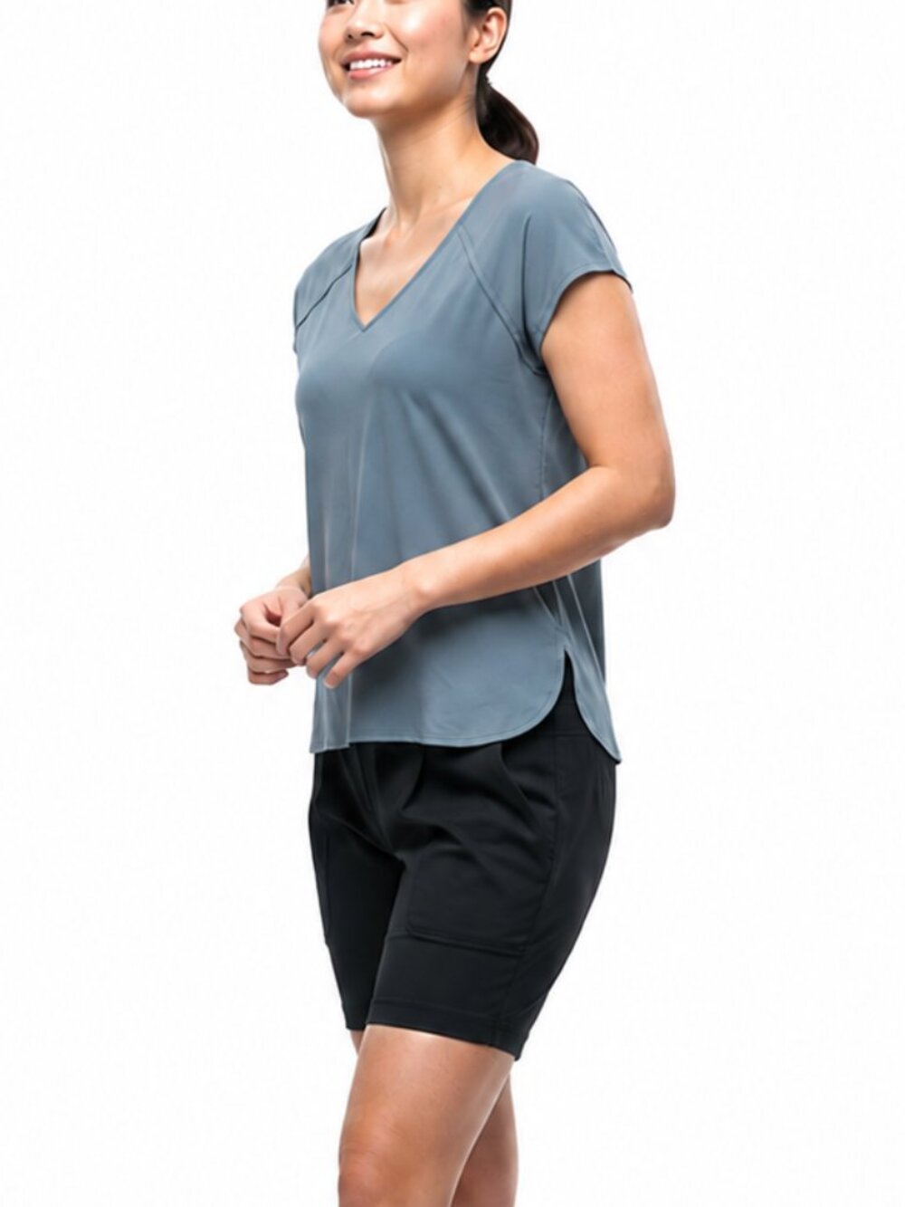 INDYEVA Karui II Short Sleeve Shirt Grey XL Light Woven Stretch Boxy Casual